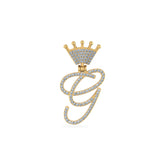 G Initial With Crown 10K Yellow Gold & Diamond Pendant